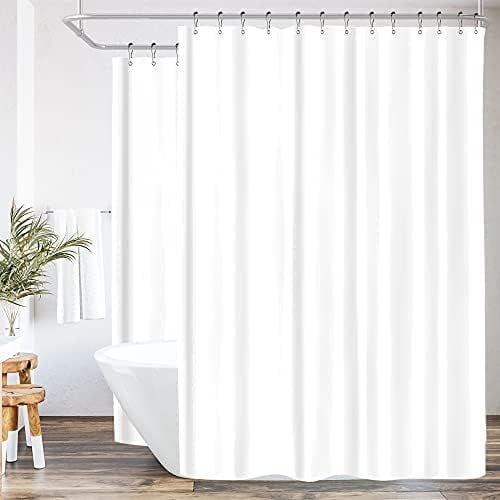 Clawfoot Tub Shower Curtain Liner Bathtub Wrap Around 180 x 70 Inch White Polyester Fabric All Around Circular Oval Circle Freestanding Round Surround Vintage Extra Wide Heavy Duty