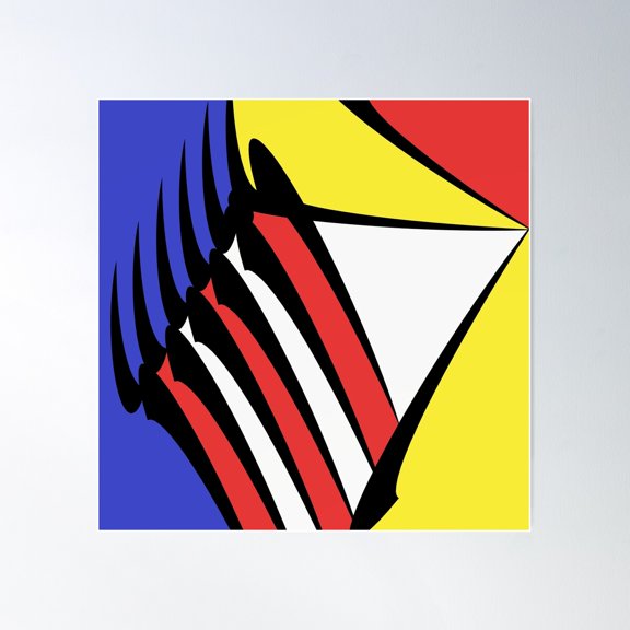 Clawing At Mondrian Poster Wall Art, Modern Wall Decor For Living Room Bedroom, 24x24 UNFRAMED