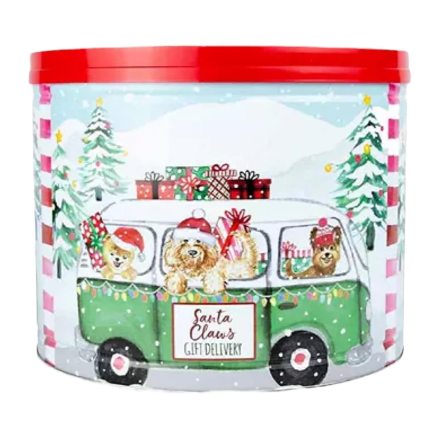 Claws" Dogs in Car Holiday Popcorn Tin, 18.5 Oz. Assorted Popcorn