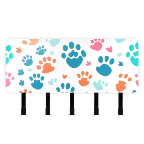 Claws Print Mail Holder Organizer Wall Mount with Shelf Key Holder Key Rack with 5 Key Hooks for Wall Decorative