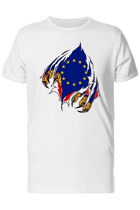 Claws Scratching Europe Flag Tee Men's -Image by Shutterstock