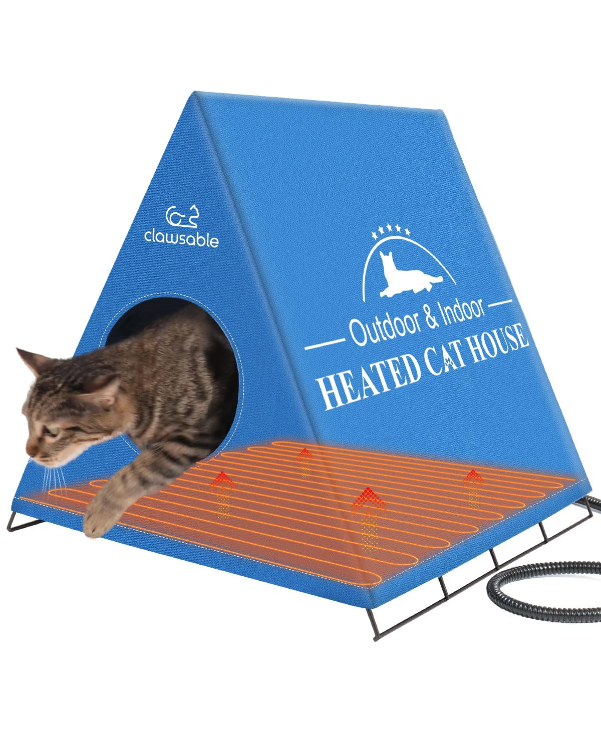 Clawsable Indestructible Heated Outdoor Cat Shelter for Winter, Extremely  Waterproof and Insulated, Elevated Small Cuboid Feral Stray Barn Cat House