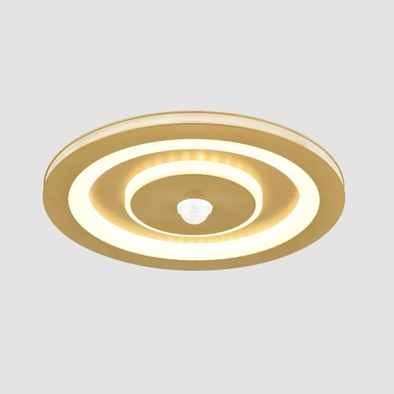 Claxy 10" Gold Round Flush Mount LED Ceiling Light with Motion Senser