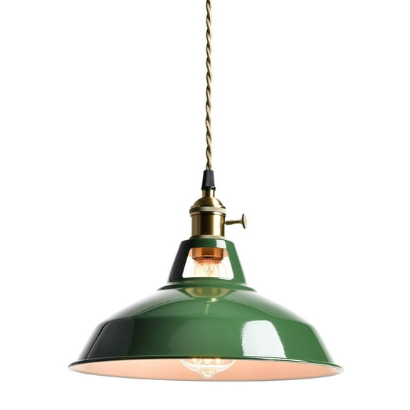 Claxy 11" Green Barn Pendant Light for Kitchen Island Bedroom Hallway