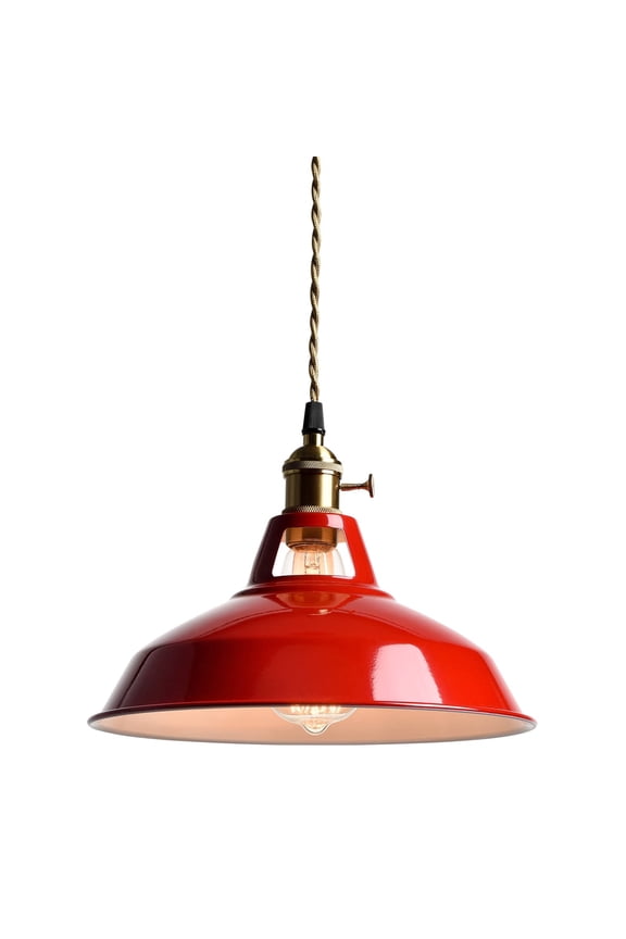 11" Red Barn Pendant Light for Kitchen Island Hallway Living Room