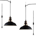 thumbnail image 1 of Claxy 12" Black Plug in Pendant Light with Barn Metal Shade 2 Packs, 1 of 7
