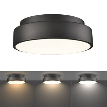 Claxy 12" Black Round Dimmable Flush Mount LED Ceiling Light