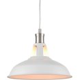 thumbnail image 1 of Claxy 12" Brushed Nickel Pendant Light with Barn White Metal Shade, 1 of 7