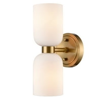 Claxy 2-Light Gold Wall Sconce with Milk Glass Shade
