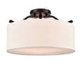 thumbnail image 1 of Claxy 3-Light Black Flush Mount Light with Drum White Fabric Shade, 1 of 7