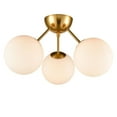 thumbnail image 1 of Claxy 3-Light Gold Sputnik Semi Flush Mount Light with Globe Milk Glass Shade, 1 of 9