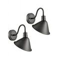 thumbnail image 1 of Claxy Black Cone Wall Sconce with Gooseneck Arm 2-Pack, 1 of 6