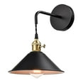 thumbnail image 1 of Claxy Black and Gold Wall Sconce with Hanging Cone Metal Shade, 1 of 6