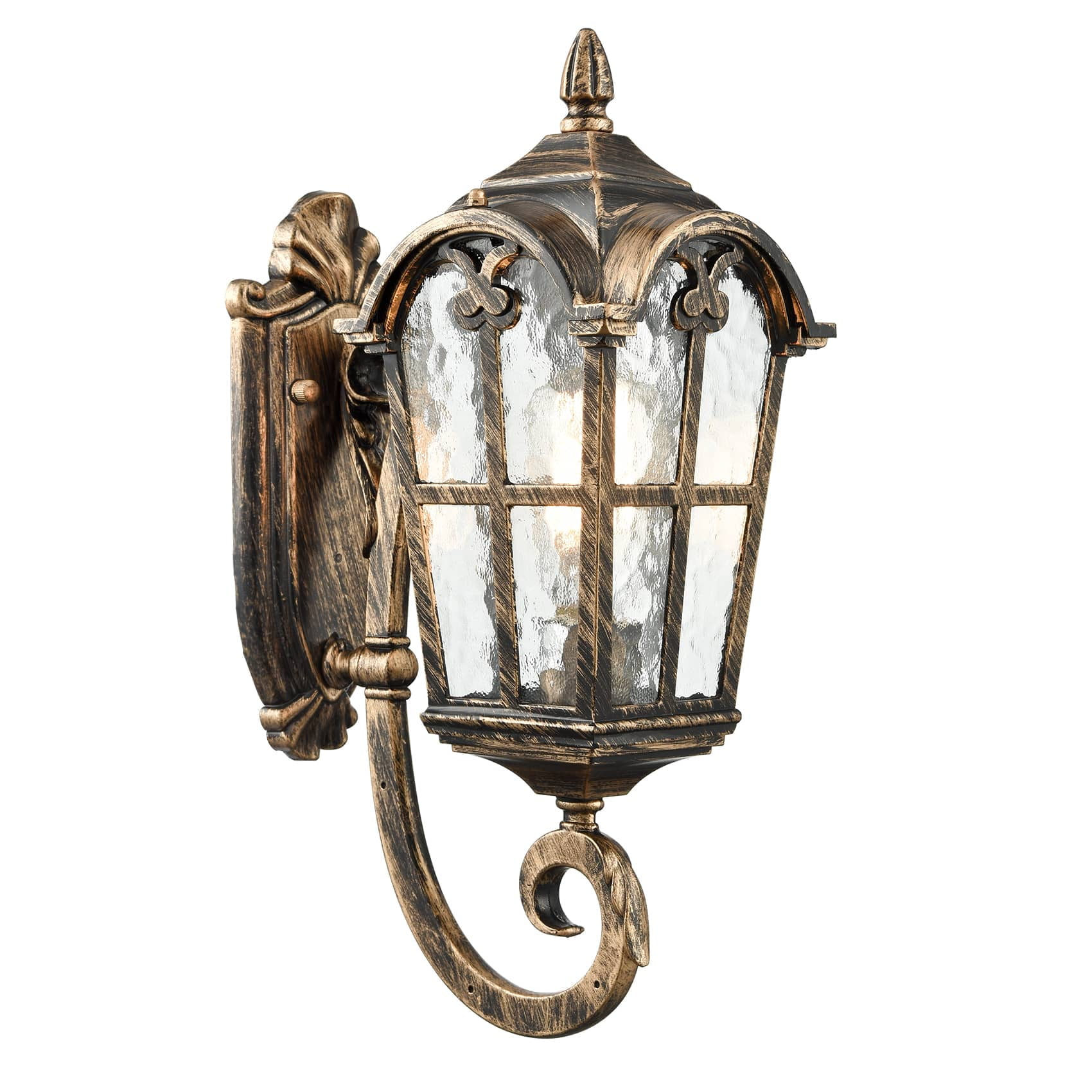 Antique Brass and Bronze Outdoor Lantern Wall Sconce