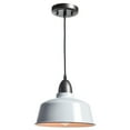 thumbnail image 1 of Claxy Dark Grey Pendant Light with White Barn Shade, 1 of 5