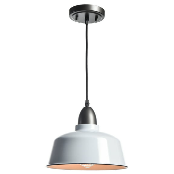 Claxy Dark Grey Pendant Light with White Barn Shade