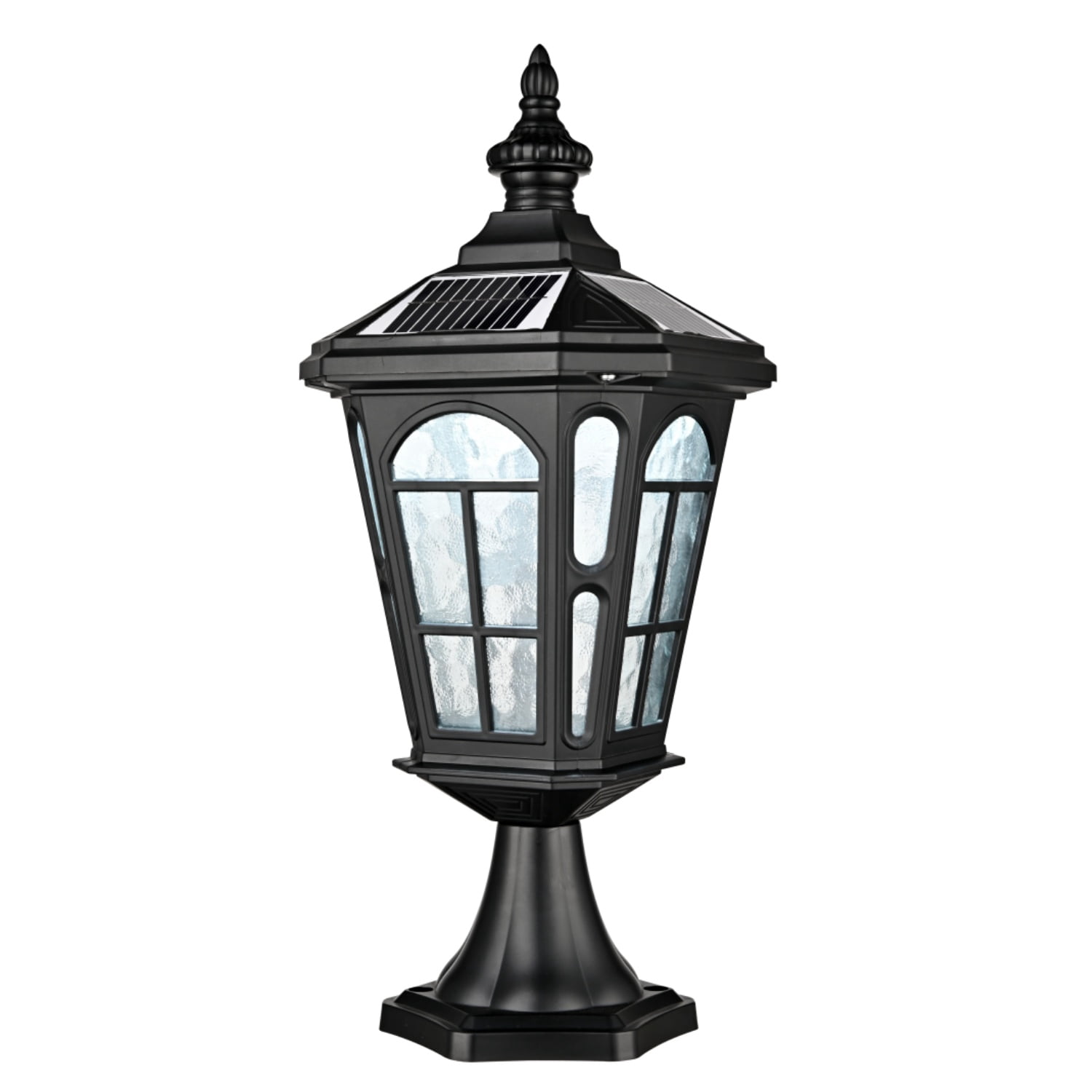 Claxy Solar Post Light Outdoor Solar Cap Light Exterior 4-Color LED Wireless Post Lantern with Romote, IP54 Waterproof Pier Outdoor Light Wire-Free for Porch Fence Garden Courtyard