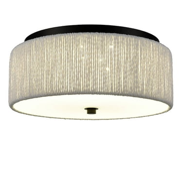 Claxy White Drum LED Flush Mount Ceiling Light for Hallway Bedroom