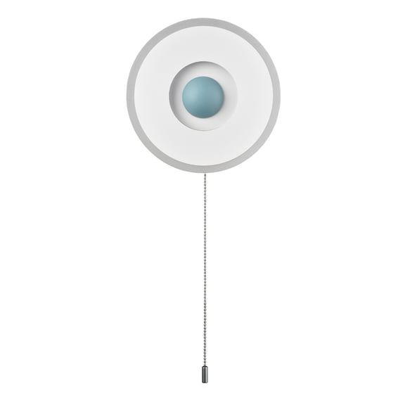 Claxy White Round LED Wall Sconce with Pull Chain Switch