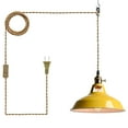 thumbnail image 1 of Claxy Yellow Plug in Pendant Light Barn Style Swag Hanging Lamp, 1 of 7