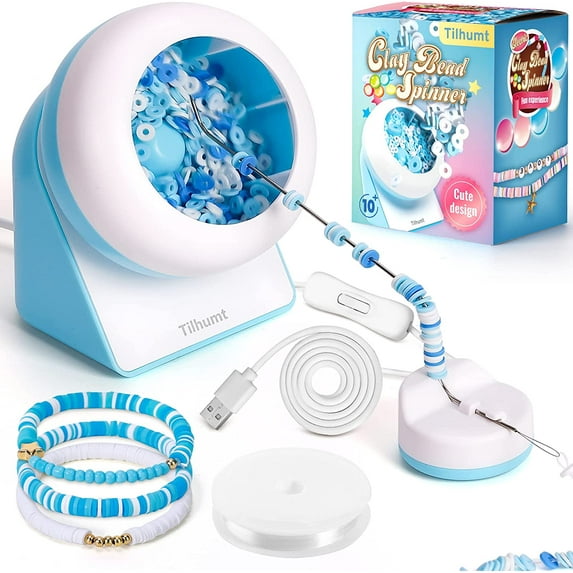 Clay Bead Spinner, Electric Bead Spinner for Jewelry Making, Automatic Clay Beads Bowl for Bracelets Making, Necklace, Waist Crafts, Birthday Gift(Patent Protection)