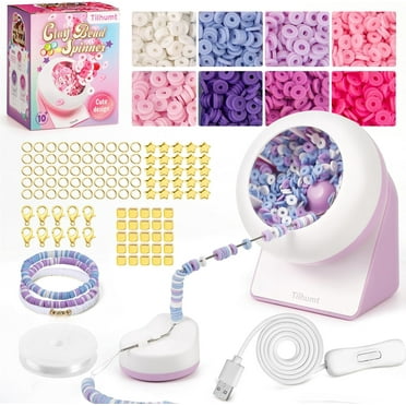 Clay Bead Spinner Kit, Electric Bracelet Spinner for Jewelry Making with 2000pcs 18 Colors Clay Beads and Beading Accessories, Perfect for Making Waist, Bracelets, Necklaces (Patented)