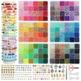 thumbnail image 1 of Clay Beads Bracelet Making Kit, 144 Colors 6 Boxes Flat Preppy Beads for Bracelets, Jewelry Kit with Pendant Charms Elastic String Crafts Gift for Adults Kids, 1 of 6