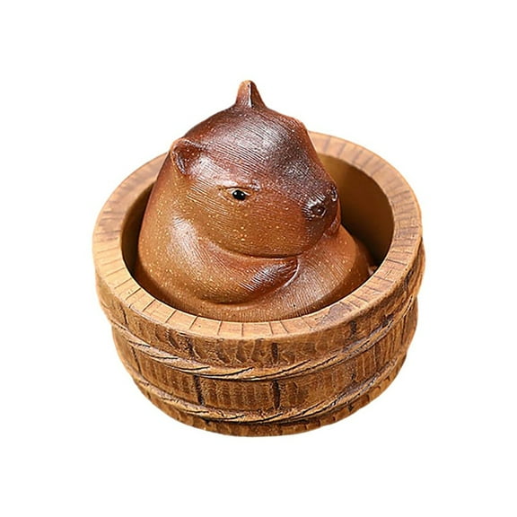 Clay Capybara Mini Tea Pet Figurine KungFu Tea Pet Model Cute Accessories DIY Crafts Souvenir for Yoga Room Bedroom