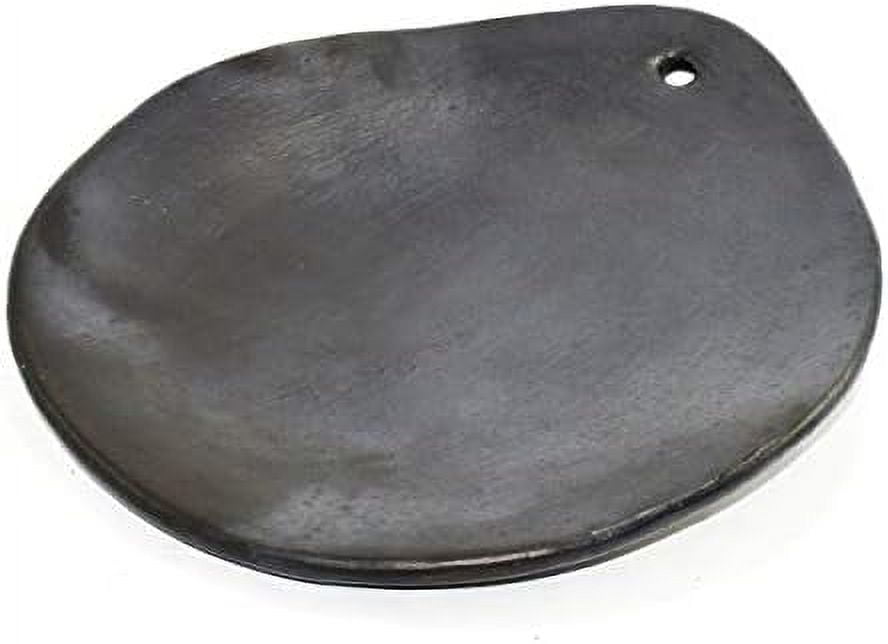 Handmade Black Clay Chamba Comal for Cooking, 12 inch