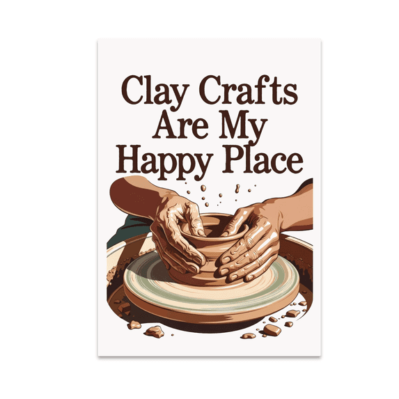 Clay Crafts Are My Happy Place - Pottery Enthusiast - 13x19 Poster Print