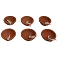 thumbnail image 1 of Clay Diya with Cotton Wicks 6 PCS Set Diwali Hindu Religious Indian Item Gifts Oil Lamp Set, 1 of 7