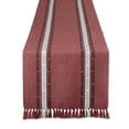 thumbnail image 1 of Clay Dobby Striped Fringe Ribbed Table Runner 14x108, 1 of 3