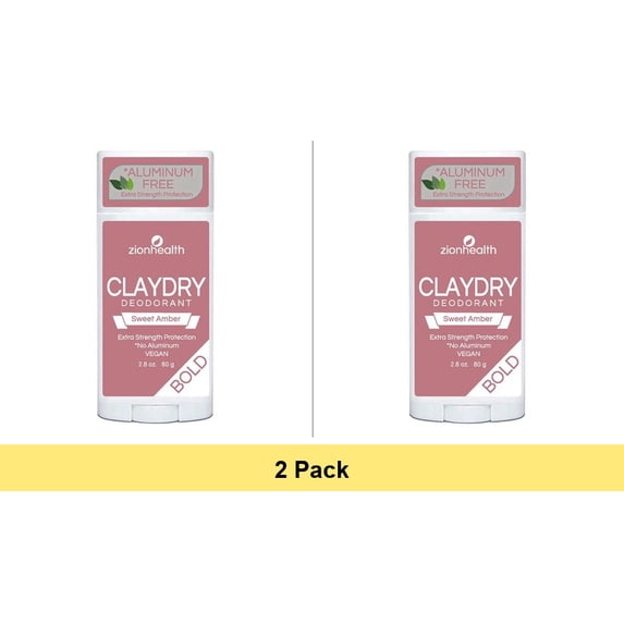 Clay Dry Bold - Sweet Amber Vegan Deodorant 2.8oz - 2 Pack