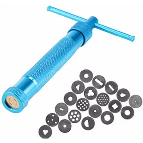 Clay Extruder Polymer Clay Cutters Alloy Clay Roller Machine Clay Extruder Craft Gun,Cake Fondant Sculpture Decorating Tool(Blue)