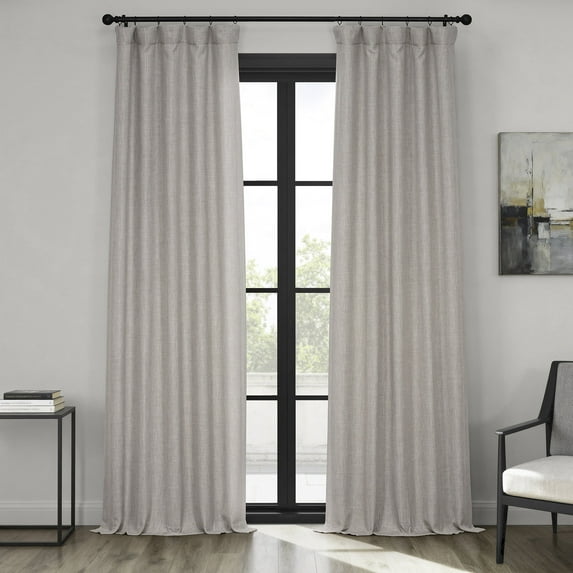 Clay Faux Linen Room Darkening Curtain (1 Panel), Clay, 50W X 96L