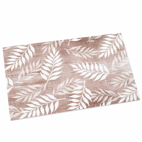 Clay Fronds Door Mat 16x24 Inch Terracotta Sand Leaf Plant Canvas Weave Texture Entryway Rug with Non-Slip Rubber, Front Door Mat Indoor Floor Mats for Living Room Bathroom Bedroom Home Office