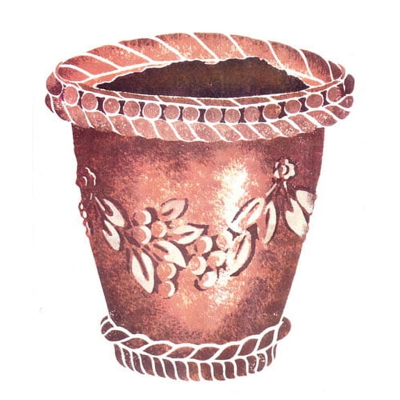 Clay Grape Planter Wall Stencil - DEE221 by DeeSigns