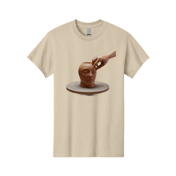 Clay-Head-Vessel Mens Graphic Tee, 100% Cotton, Casual Summer Wear
