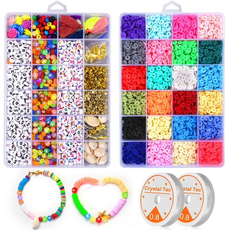  4800Pcs Clay Beads for Jewelry Making Bracelet Kit