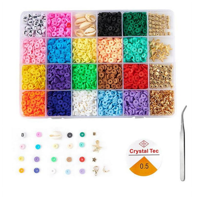 Polymer Clay Beads Set Letter Galss Seed Beads Kit Simle Soft Pottery Beads  Gift Box for