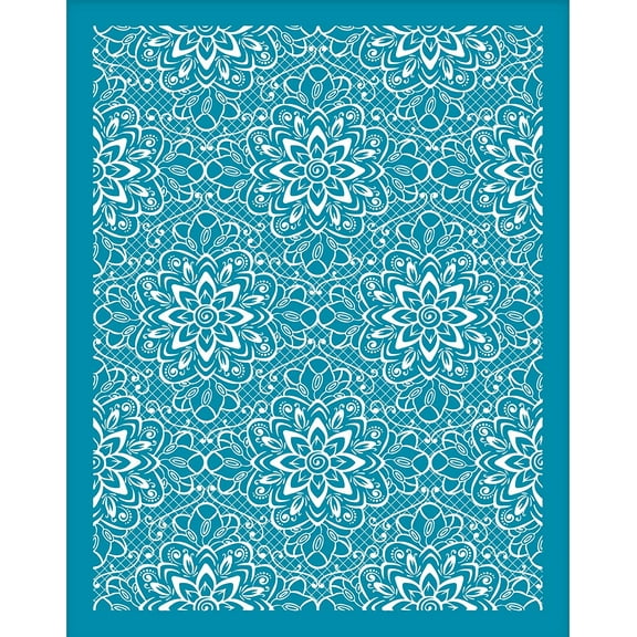 Clay Lace Flower Pattern Non-Adhesive Silk Screen Printing Stencil - Reusable Mesh Transfer Washable for Polymer Clay Jewelry Earring Making - 5x4 Inch