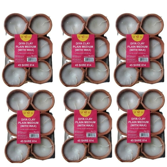 Clay Plain Diya Medium Diyas For Diwali Pooja Decoration (12 Pieces) Pack of 3