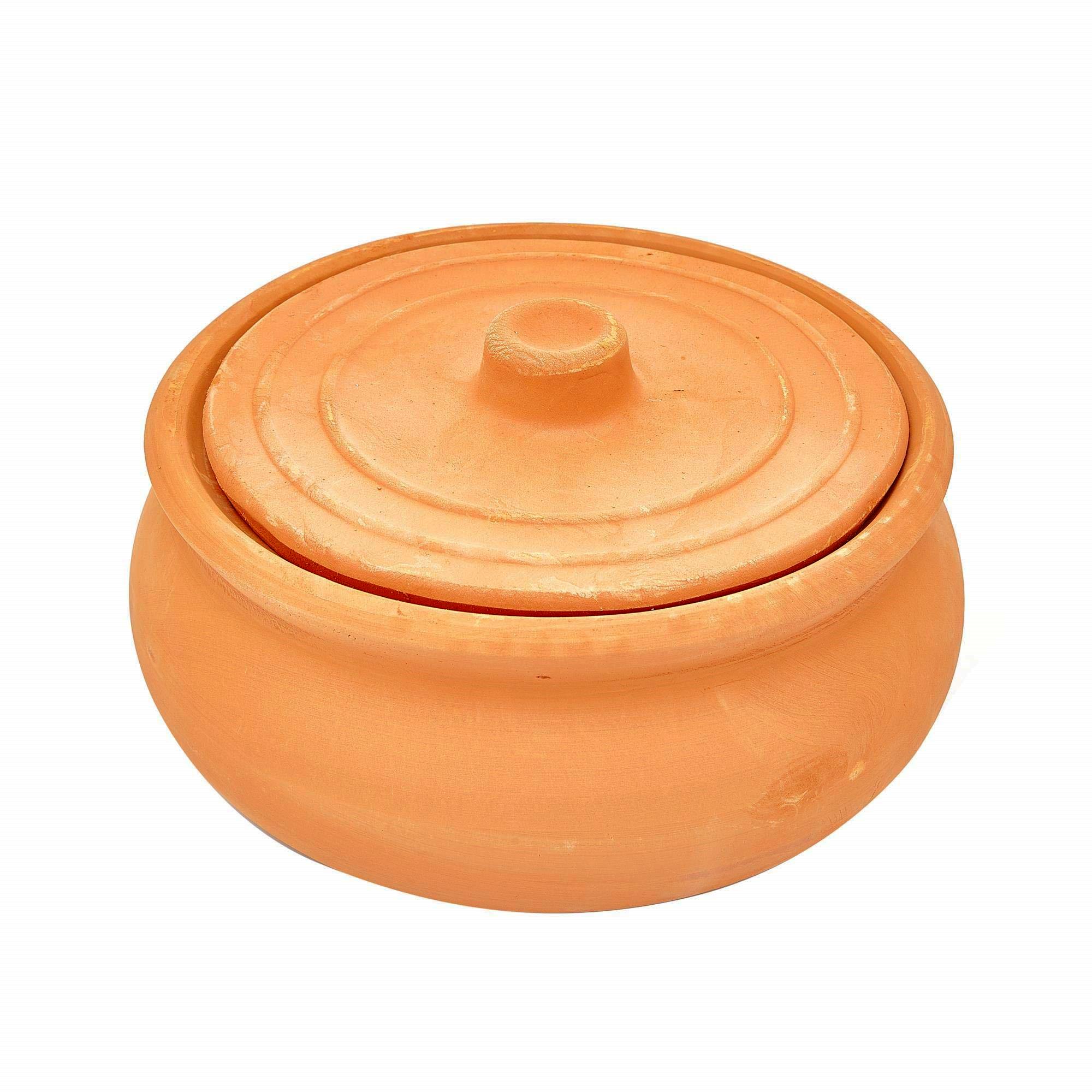 Clay Pot For Cooking, Large Natural Earthen Pot, 11 inch, 5 LT Capacity