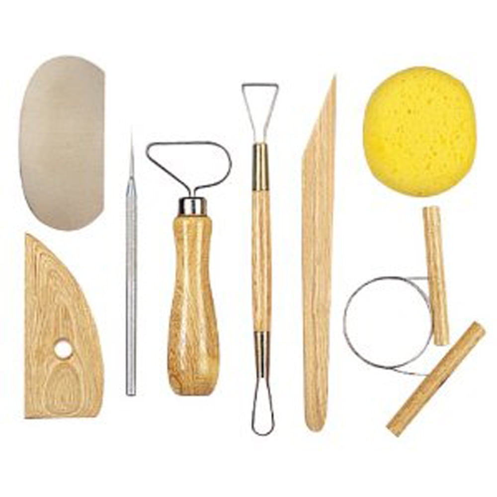 8-Piece Wood and Steel Pottery Tool Kit