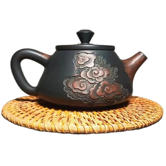 Clay Pure Handmade Carving Shipiao Tea Pot Ceramic Kung Fu Tea Set Drinkware Tea Ceremony