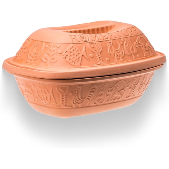 Clay Roaster Non-Stick Dutch Oven Healthy Pot Cooking Clay Baker Versatile Cooking Vessel - 3.2 Quarts 3 Liters for up to 4 people