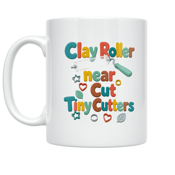 Clay Roller Near Tiny Cutters - Polymer Clay Maker - 11 oz Ceramic Coffee Mug
