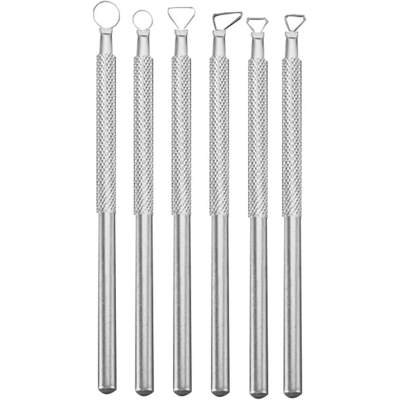Clay Sculpture Tools,Clay Sculpting Tools Pottery Turning Xiem Trimming Sgraffito Metal Carving Tool 6pcs Set Scraper Mini Ribbon Loop Cutting Smoothing Hoop,Ceramics & Pottery 6Pcs/Set Aluminium