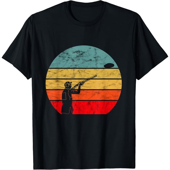 Clay Skeet Shooting Retro Vintage Sunset Trap Shooting T-Shirt