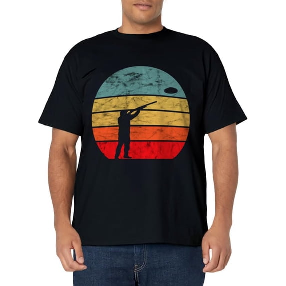 Clay Skeet Shooting Trap Shooting Retro Vintage Sunset T-Shirt